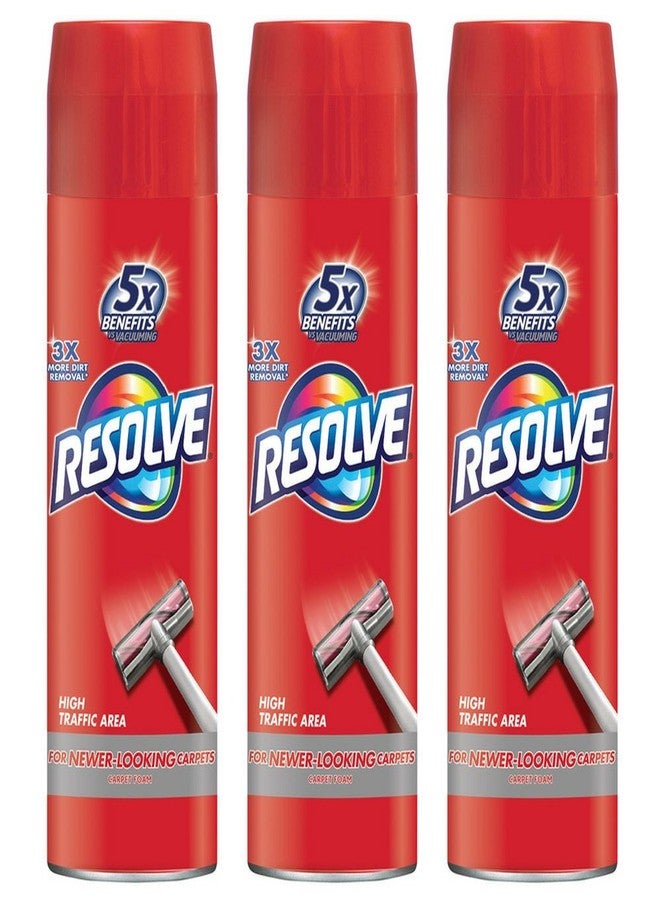 Resolve High Traffic Carpet Foam, 22 oz Can, Cleans Freshens Softens & Removes Stains (Pack of 3)